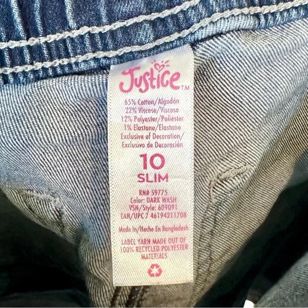 Justice Dark Blue Denim Shorts - Girls 10 Slim